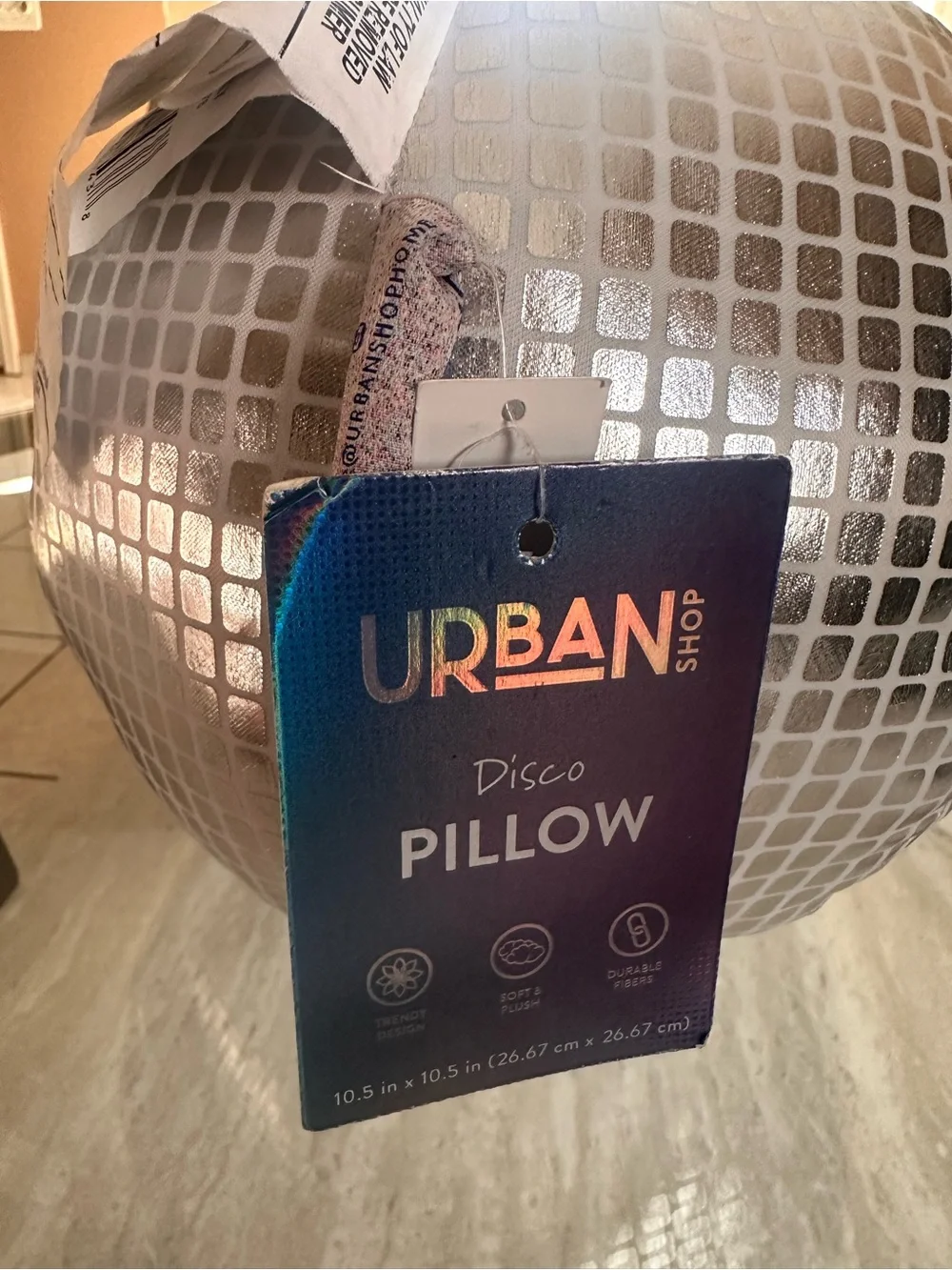 Silver Disco Ball Pillow - Modern Home Accent